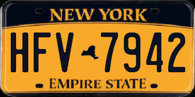 NY license plate HFV7942