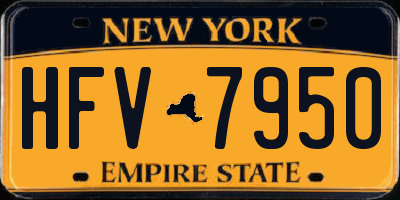 NY license plate HFV7950