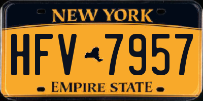 NY license plate HFV7957
