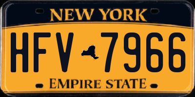 NY license plate HFV7966