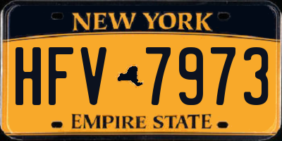 NY license plate HFV7973