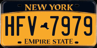 NY license plate HFV7979