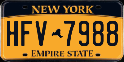 NY license plate HFV7988