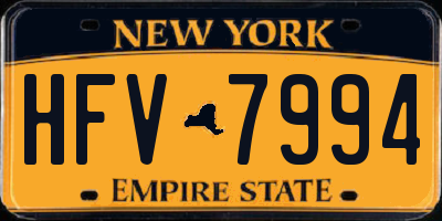 NY license plate HFV7994