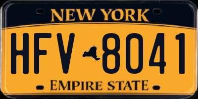 NY license plate HFV8041
