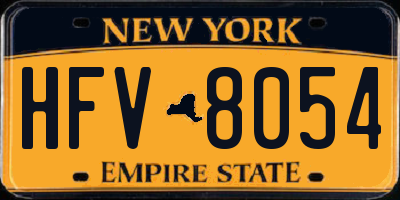 NY license plate HFV8054