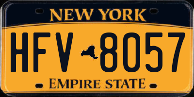 NY license plate HFV8057