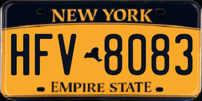 NY license plate HFV8083