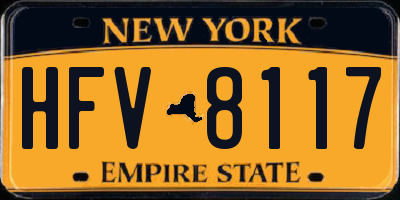 NY license plate HFV8117