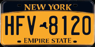 NY license plate HFV8120