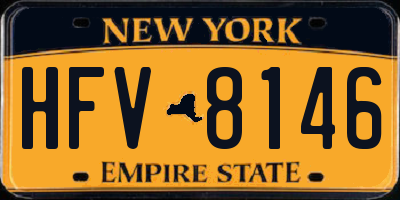 NY license plate HFV8146