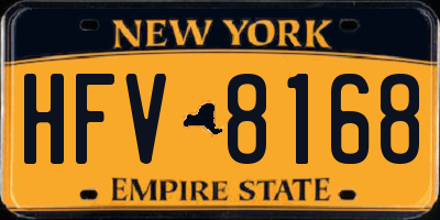NY license plate HFV8168