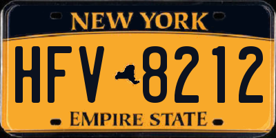 NY license plate HFV8212