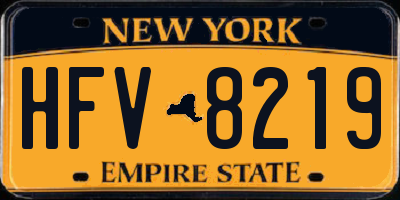 NY license plate HFV8219