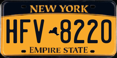 NY license plate HFV8220