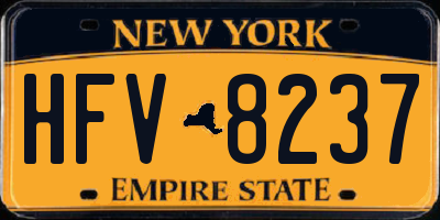 NY license plate HFV8237
