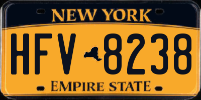 NY license plate HFV8238