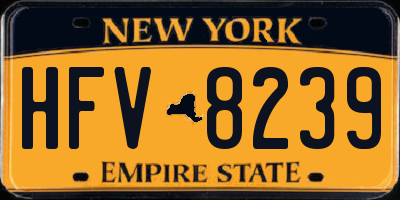NY license plate HFV8239