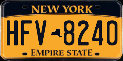 NY license plate HFV8240