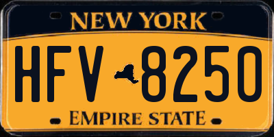 NY license plate HFV8250