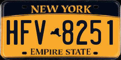 NY license plate HFV8251