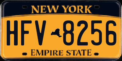 NY license plate HFV8256