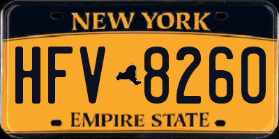 NY license plate HFV8260