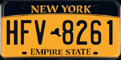 NY license plate HFV8261