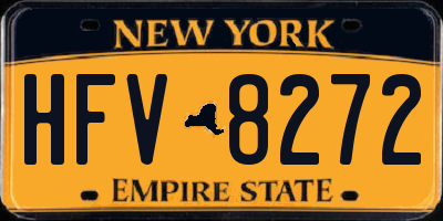 NY license plate HFV8272
