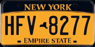 NY license plate HFV8277