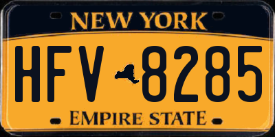 NY license plate HFV8285