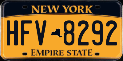 NY license plate HFV8292