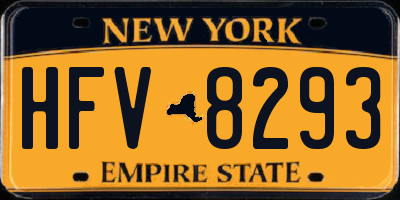 NY license plate HFV8293
