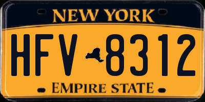 NY license plate HFV8312