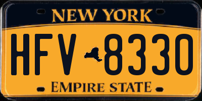 NY license plate HFV8330