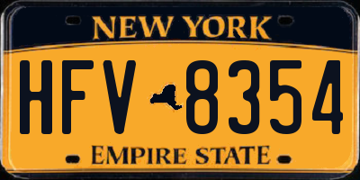 NY license plate HFV8354