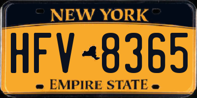 NY license plate HFV8365