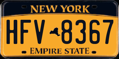 NY license plate HFV8367