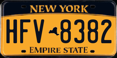 NY license plate HFV8382