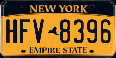 NY license plate HFV8396