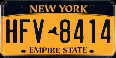 NY license plate HFV8414