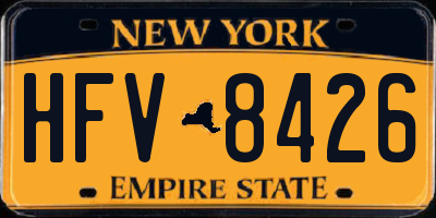 NY license plate HFV8426