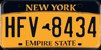 NY license plate HFV8434