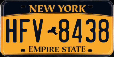 NY license plate HFV8438
