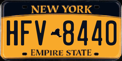 NY license plate HFV8440
