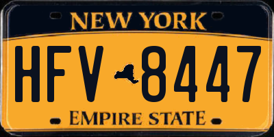 NY license plate HFV8447