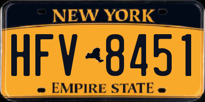 NY license plate HFV8451