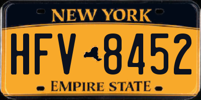 NY license plate HFV8452