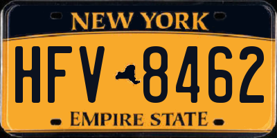 NY license plate HFV8462