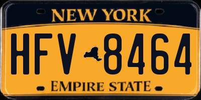 NY license plate HFV8464